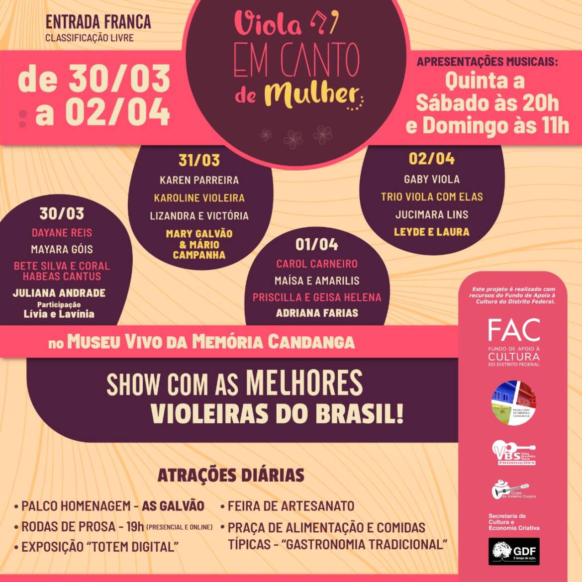 Participe do evento:  Viola em Canto de Mulheres
